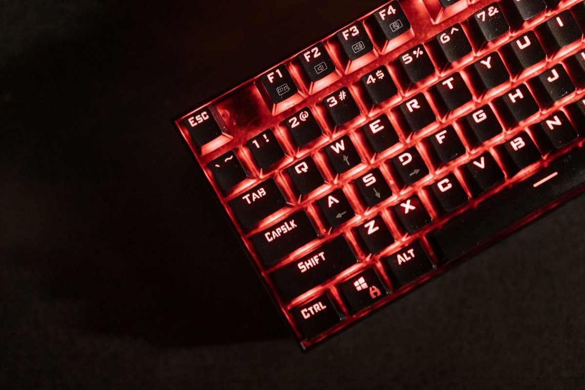 Gaming keyboard with RGB lighting