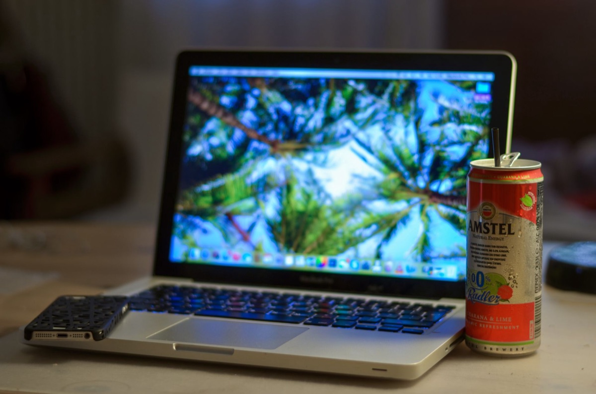 German laptop setup in modern office