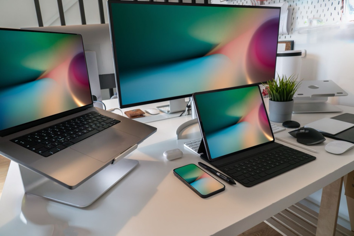 Tech products displayed in German store