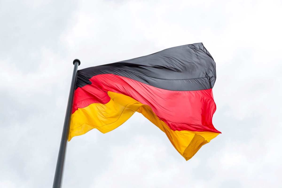 German flag with digital screen