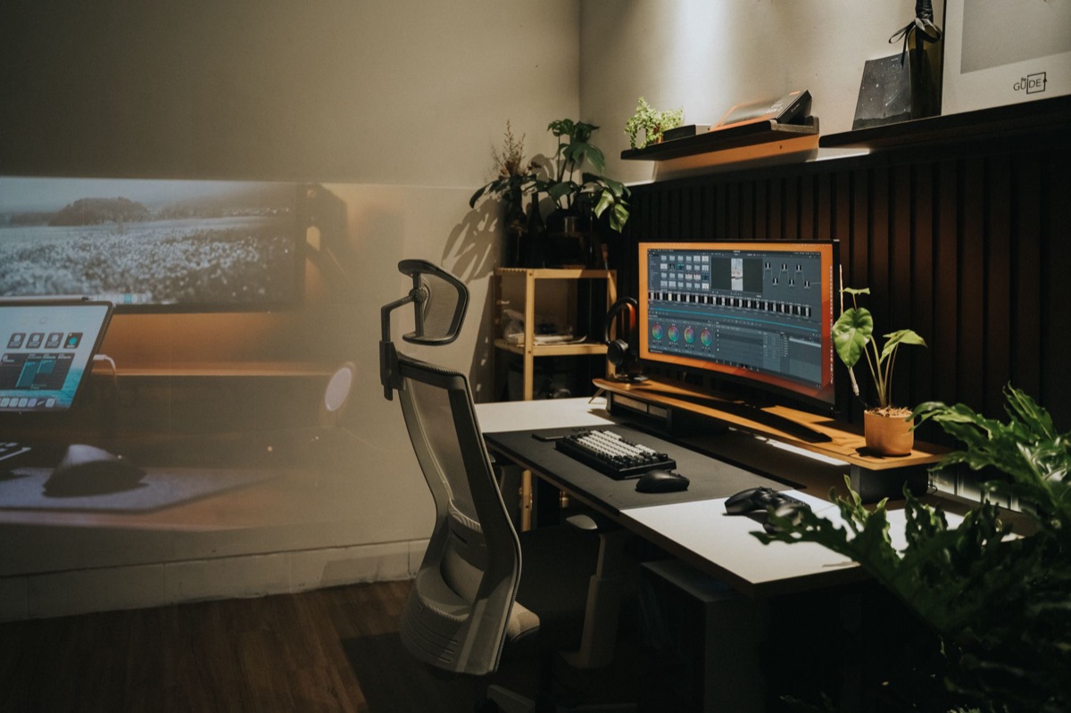 tech studio interior with technical gear